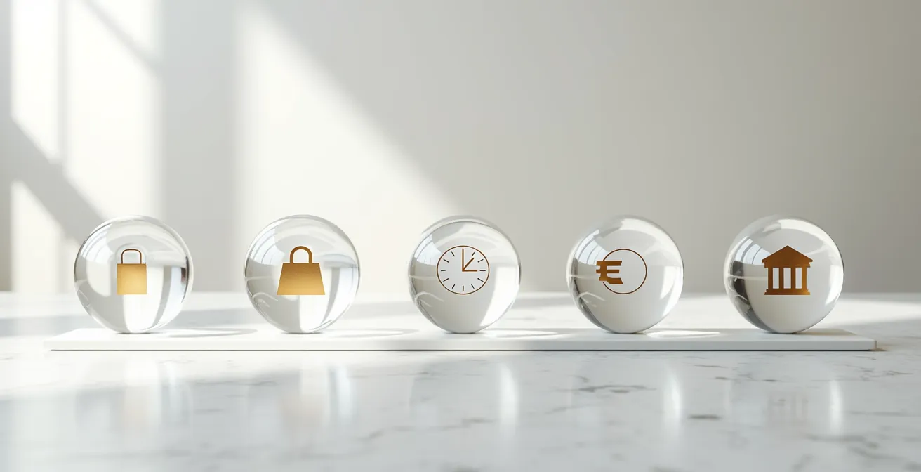 Chronologie visuelle du processus de cashback depuis l'achat jusqu'au virement bancaire