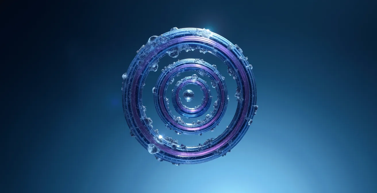 Spiral en silicium bleuté photographié en macro montrant sa structure géométrique parfaite